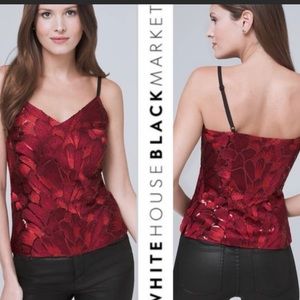 NWT WHBM HOLIDAY Embroidered Sequin Cami Medium